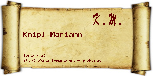 Knipl Mariann névjegykártya